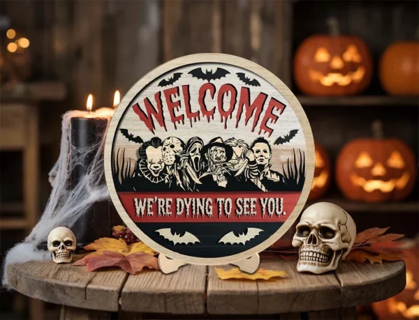 Dying To See You, Welcome to The Porch Signs, Horror Fan Gifts, Halloween Decorations Outdoor, Pennywise - Image 3