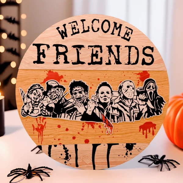 Welcome Sign, Horror Movie Characters, Halloween Porch Sign, Halloween Door Hangers, Halowwen Decorations - Image 7