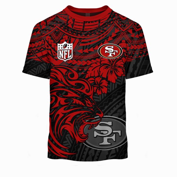 Personalized San Francisco 49ers Polynesian Style Lion Tatoo Hoodie Tshirt Jersey - Image 5
