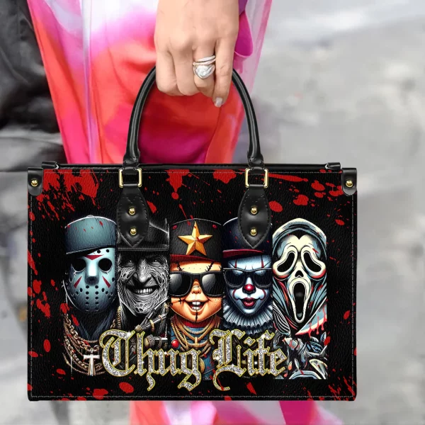 Thug Life Horror Characters Purse Handbag Set - Halloween Gift - Image 5