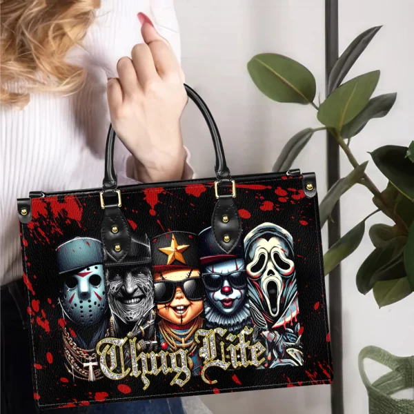 Thug Life Horror Characters Purse Handbag Set - Halloween Gift - Image 4