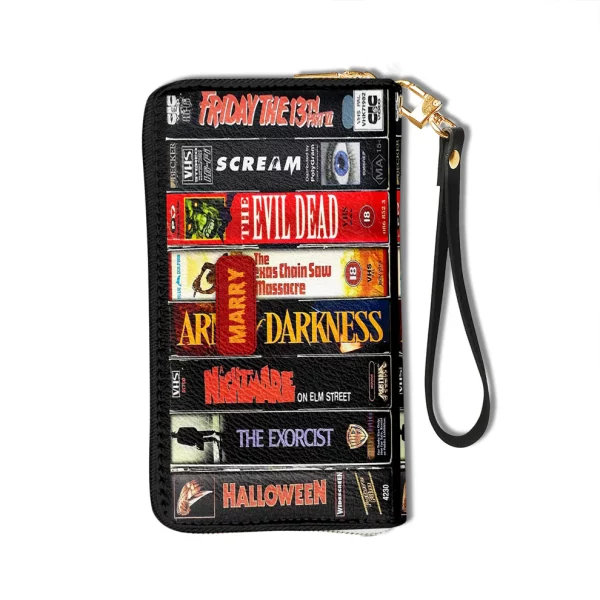 Personalized Horror Movie Themed Leather Wallet - Halloween Gift - Image 3