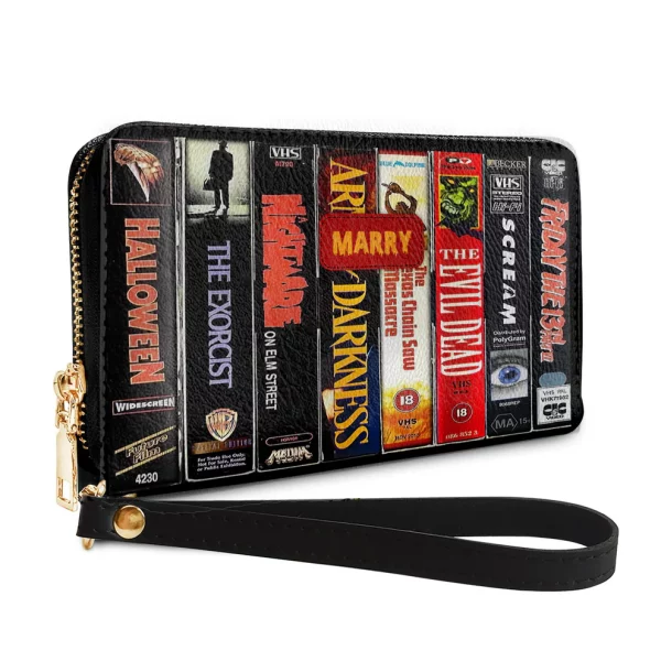 Personalized Horror Movie Themed Leather Wallet - Halloween Gift - Image 2