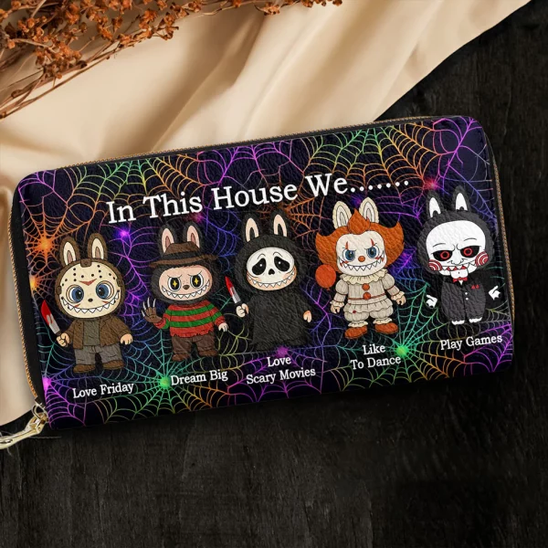 In This House We... Labubu - Leather Wallet - Halloween Gift - Image 4