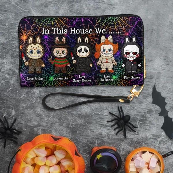 In This House We... Labubu - Leather Wallet - Halloween Gift - Image 2