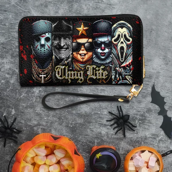 Thug Life Horror Characters Leather Wallet - Halloween Gift - Image 4