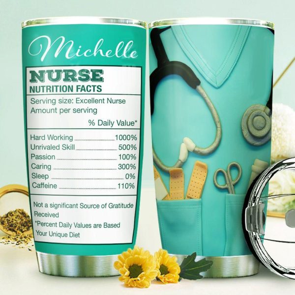 Personalized Nurse Tumbler Nurse Nutrition Facts In Uniform - Image 3