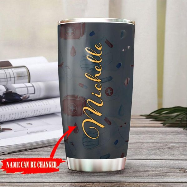 Personalized 20oz Black Nurse Tumbler I Am A Black Nurse - Image 2