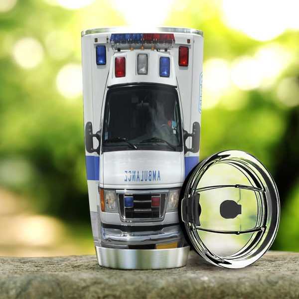Personalized 20oz Nurse Stainless Steel Tumbler Nurse Emergency Ambulance Car - Image 2