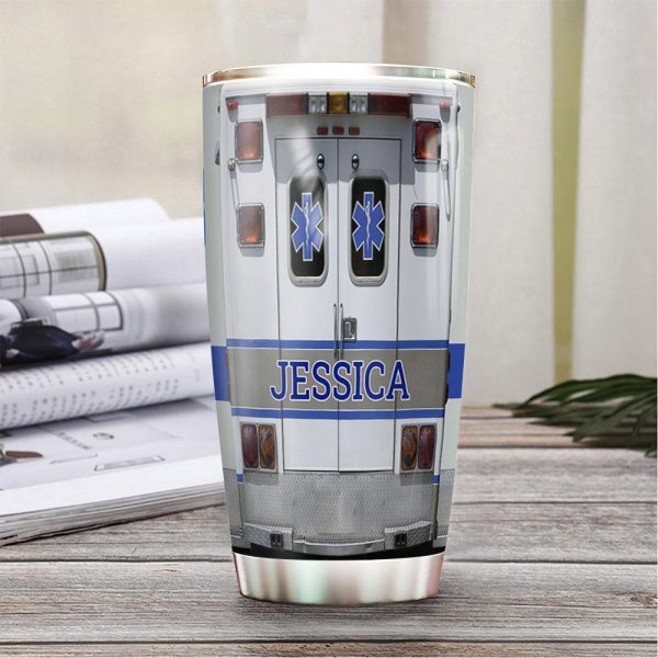 Personalized 20oz Nurse Stainless Steel Tumbler Nurse Emergency Ambulance Car - Image 3