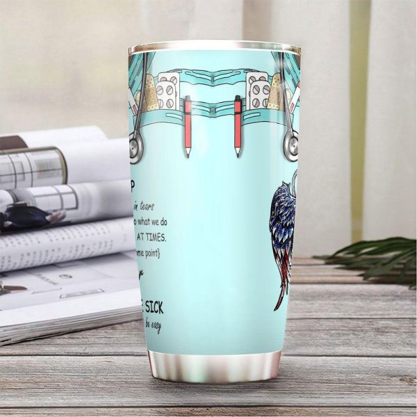 Personalized Nurse Tumbler Dont Give Up You Comfort The Sick Angel Wings - Image 3
