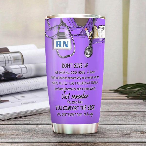 Personalized Nurse Tumbler Dont Give Up - Image 3