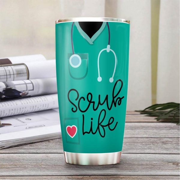 Personalized Nurse Tumbler Scrub Life - Image 2