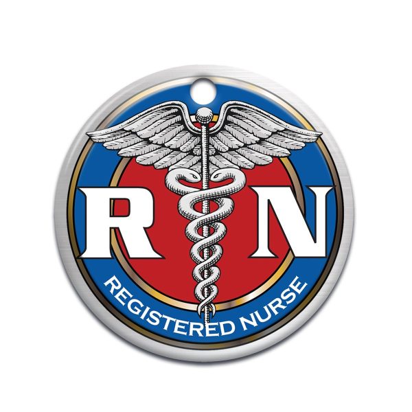 Registered Nurse Circle Ornament Caduceus - Image 3