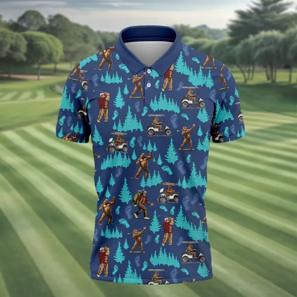 Bigfoot Sasquatch Golf Polo Shirt – Custom Men’s Golf Shirt, Funny Golf Gift Apparel