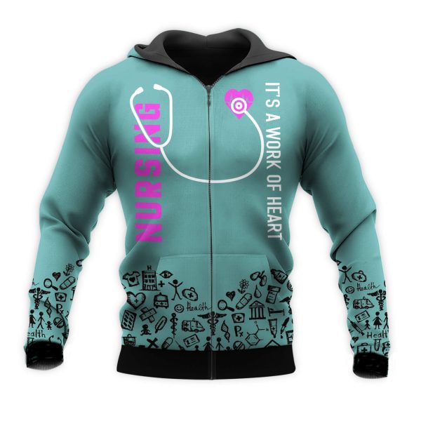 Nurse 3D Hoodie Gift For Nurse Its A Work Of Heart - Image 4