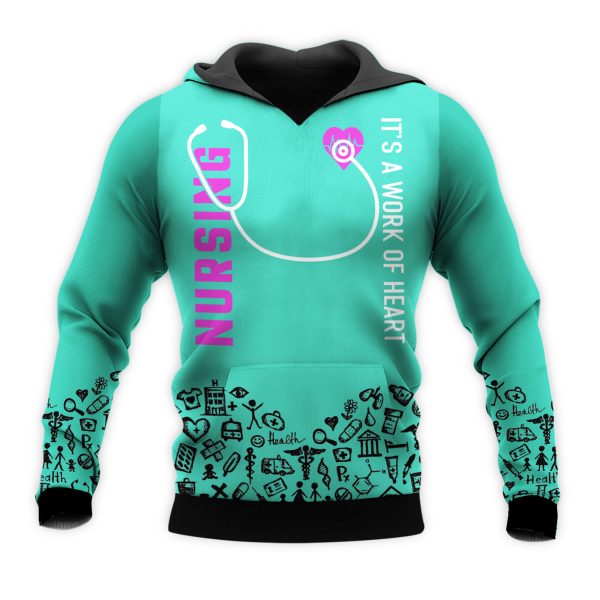 Nurse 3D Hoodie Its A Work Of Heart - Image 3