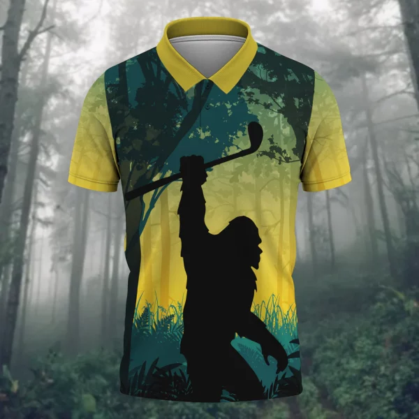 Funny Bigfoot Golf Shirt – Men’s Golf Polo, Casual Golfing Apparel & Gift - Image 6