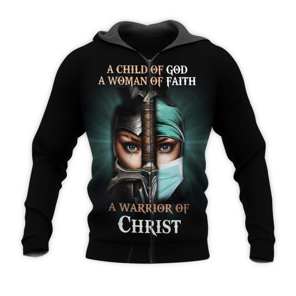 Personalized Nurse 3D Hoodie Child Of God A Woman Of Faith - Image 3