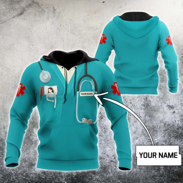 Personalized Nurse 3D Hoodie With Stethoscope