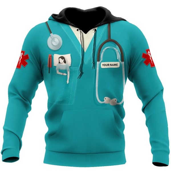 Personalized Nurse 3D Hoodie With Stethoscope - Image 2