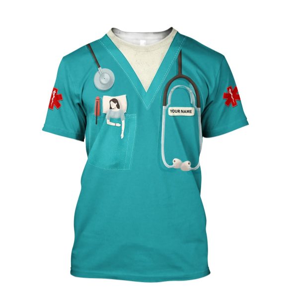 Personalized Nurse 3D Hoodie With Stethoscope - Image 4