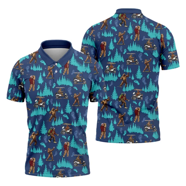 Bigfoot Sasquatch Golf Polo Shirt – Custom Men’s Golf Shirt, Funny Golf Gift Apparel - Image 5