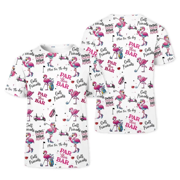Par Then Bar Flamingo Polo – Funny Women’s Golf Shirt, Custom Ladies Golf Apparel - Image 9