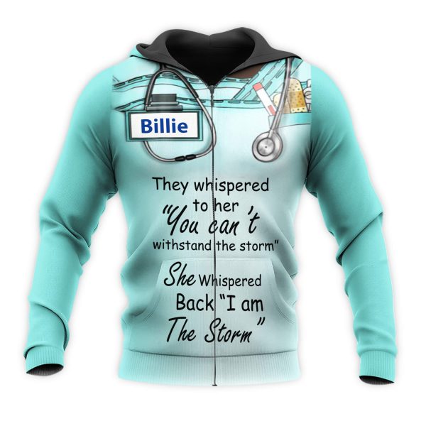 Personalized Nurse 3D Hoodie Im A The Storm - Image 3
