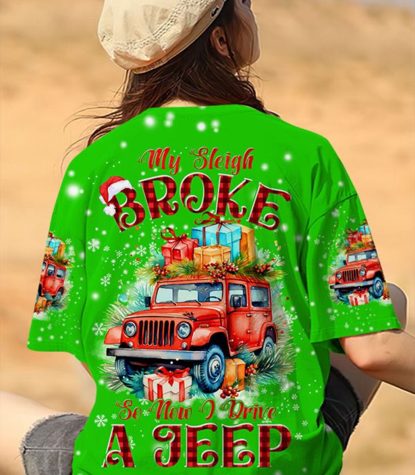Custom Name Jeep Hoodie My Sleigh Broke So I Drive A Jeep - Image 2