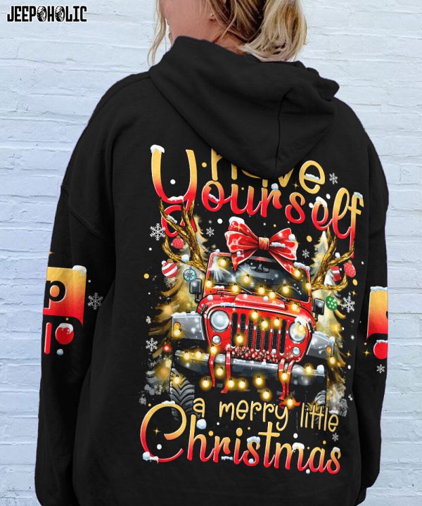 Custom Name Jeep Hoodie Merry Little Xmas
