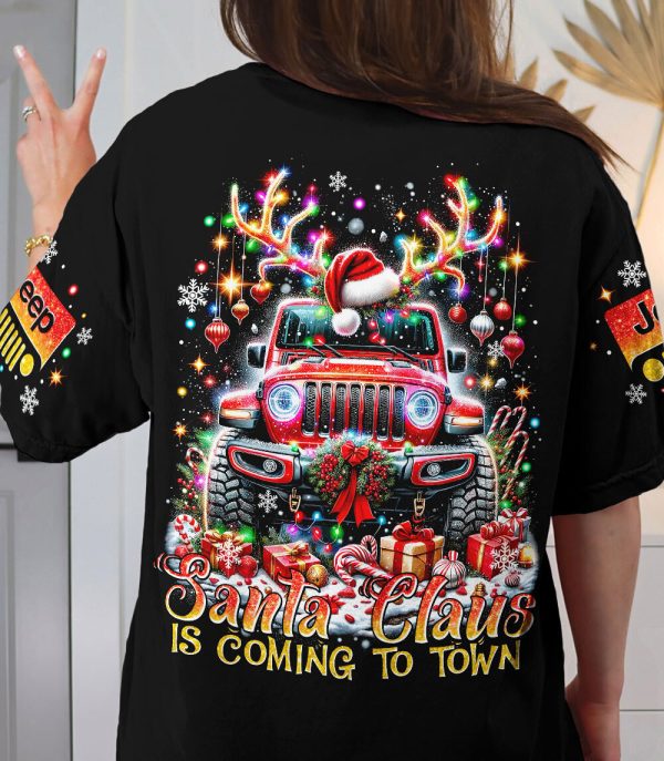Custom Name Jeep Hoodie Santa Claus Is Coming To Town - Image 2