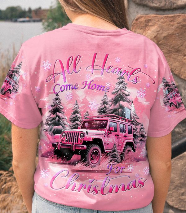 Custom Name All Hearts Come Home For ChristMas Jeep Hoodie - Image 2