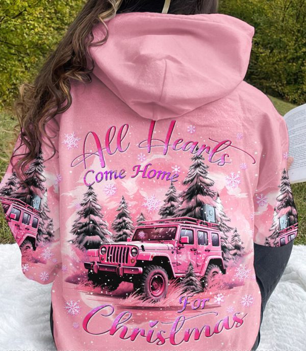 Custom Name All Hearts Come Home For ChristMas Jeep Hoodie