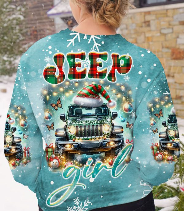 Custom Name ChristMas Shirt For Jeep Girl Sweater - Image 2