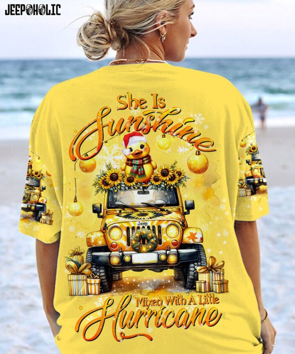 Custom Name Jeep Sweater She is Sunshine Mixed With Hurricane Shirt - Image 2
