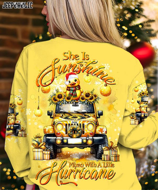 Custom Name Jeep Sweater She is Sunshine Mixed With Hurricane Shirt