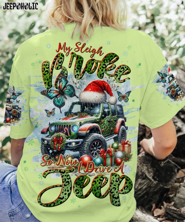 Custom Name Jeep Hoodie My Sleigh Broke ChristMas Shirt - Image 2
