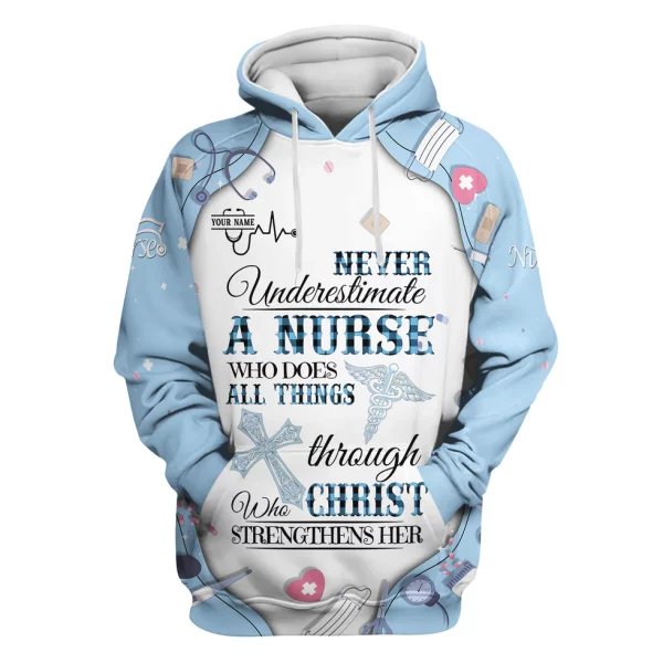 Personalized Nursing Bible Verse Scrub – Faith “All Things Through Christ” Top, Religious Gift for Healthcare Professional - Image 10