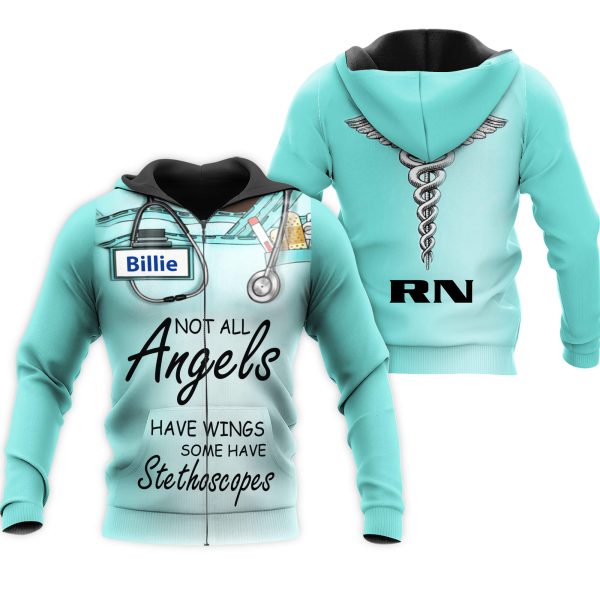 Personalized Nurse 3D Hoodie Not All Angels Have Wings - Image 4