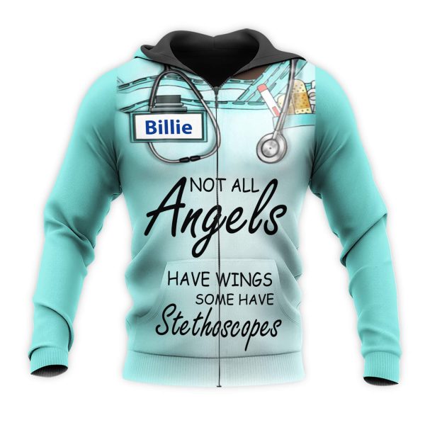 Personalized Nurse 3D Hoodie Not All Angels Have Wings - Image 3