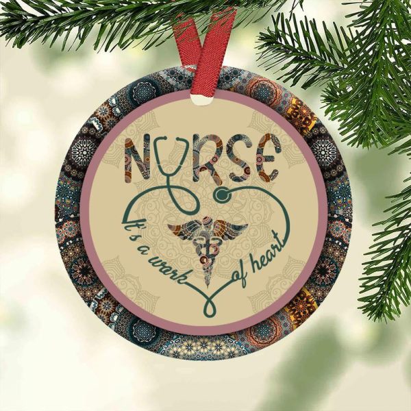 Nurse Ceramic Ornament Its A Work Of Heart Boho Pattern