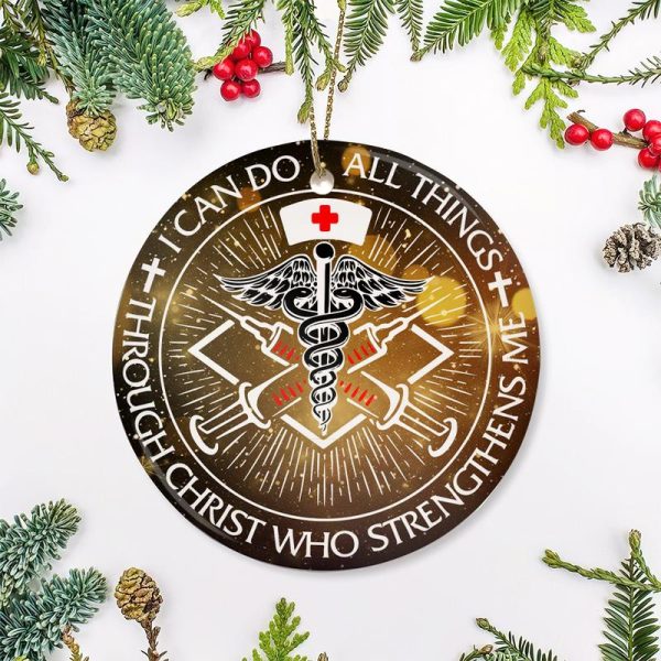 Nurse Ceramic Ornament I Can Do All Things - Image 2