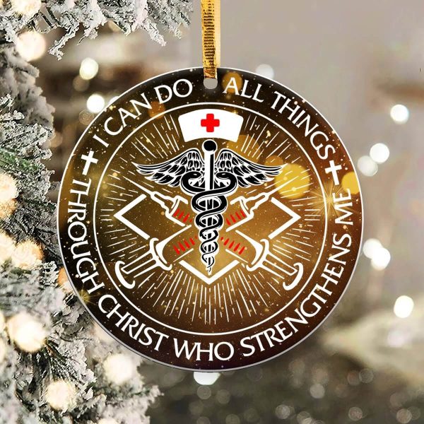 Nurse Ceramic Ornament I Can Do All Things