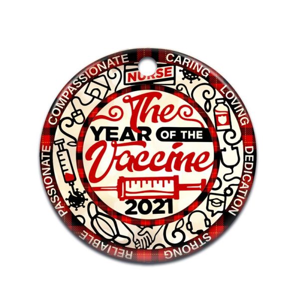 Nurse Ceramic Ornament The Year Of Vaccine 2021 - Image 3