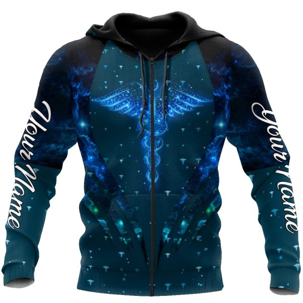 Personalized Nurse 3D Hoodie Galaxy 3D Hoodie - Image 3
