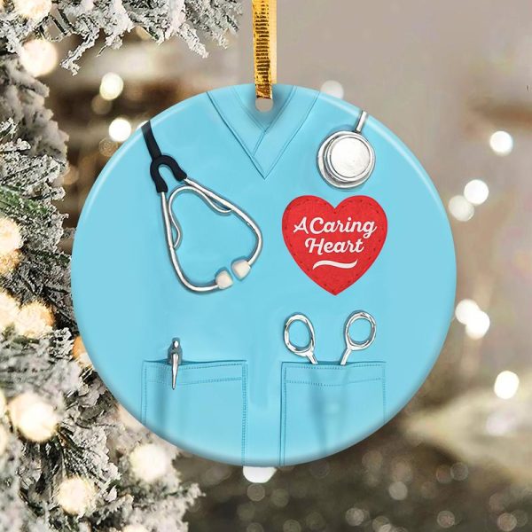 Nurse Ceramic Ornament A Caring Heart
