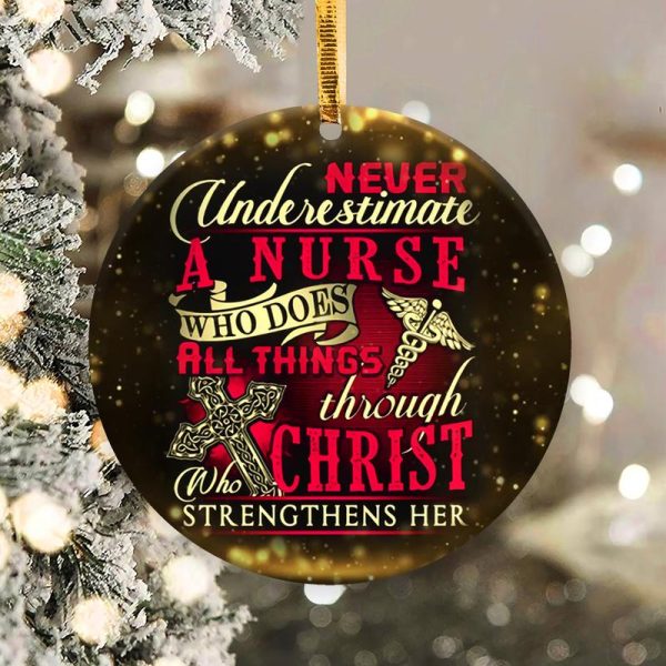 Nurse Ceramic Ornament Never Underestimate A Nurse - Image 2