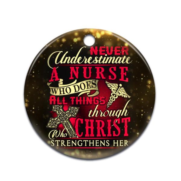 Nurse Ceramic Ornament Never Underestimate A Nurse - Image 4