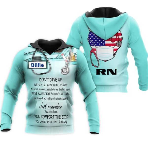 Personalized Nurse 3D Hoodie Dont Give Up - Image 2
